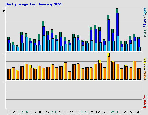 Daily usage for January 2025